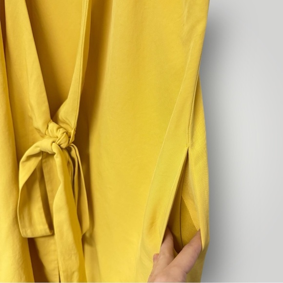 Everlane Women's Yellow The Japanese GoWeave Short-Sleeve Mini Wrap Dress SZ 0 - Picture 6 of 8